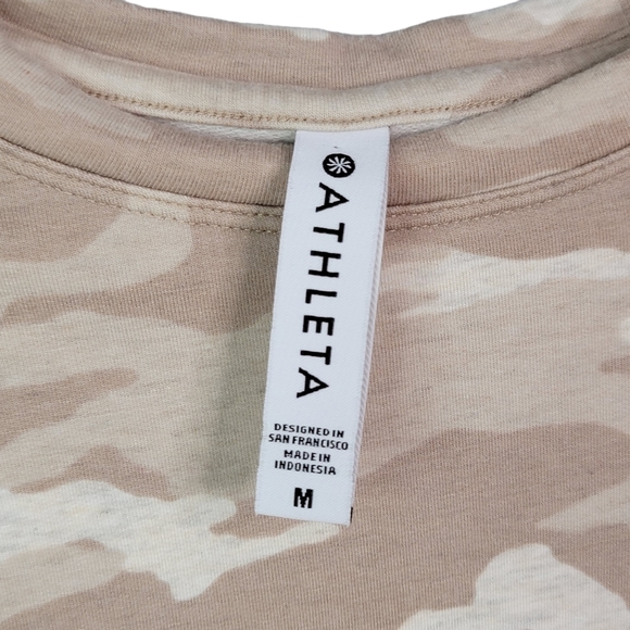 Athleta Studio to Street Printed Sweatshirt Neutral Camo Camoflage Pattern M - Picture 4 of 10